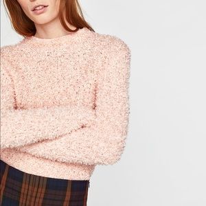 Zara pink woven sweater